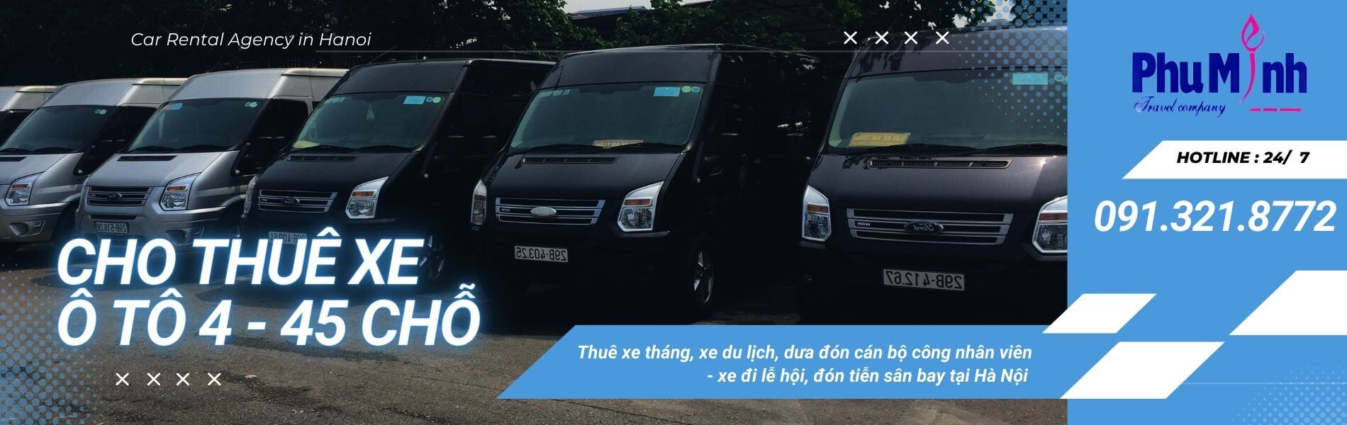 Cho thuê xe ô tô từ 4 - 45 chỗ tại Hà Nội